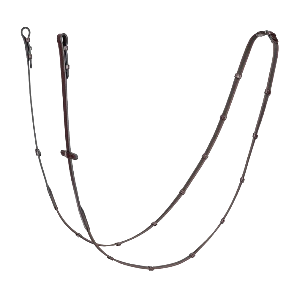 Continental Antislip Reins with 7 Leather Stops and Martingale Stopper by Equiline