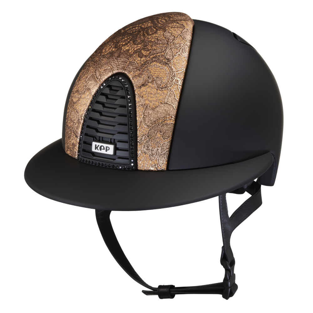 Riding Helmet Cromo 2.0 Textile Polo & Swarovski Frame - Rosegold Lace by KEP