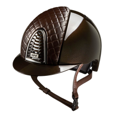 Riding Helmet Cromo 2.0 Polish - Brown Milano Leather Front by KEP