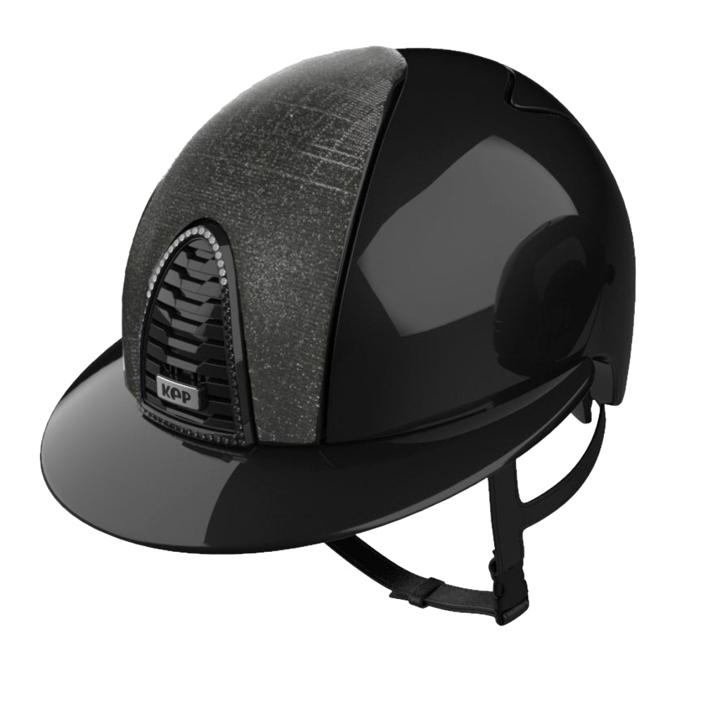 Riding Helmet Cromo 2.0 Polish Polo Black - Galassia Black Front & Swarovski Frame by KEP Italia