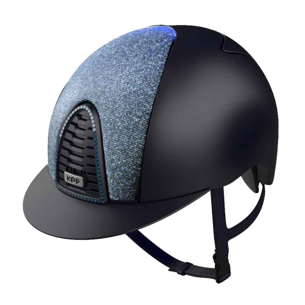 Riding Helmet Cromo 2.0 Textile Navy with Galassia Front & Swarovski Frame by KEP