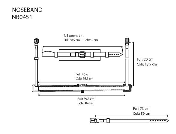 Crank Noseband with Removable Rubber Insert Loop by Equiline