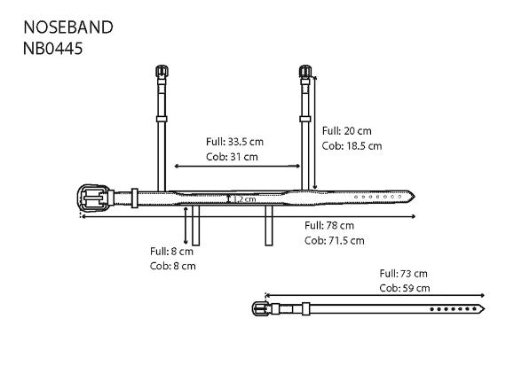 Double Noseband with Lateral Attachment for the Flash Strap by Equiline