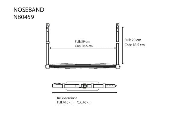 Patent Cover Soft Shaped Crank Noseband with White Lining by Equiline