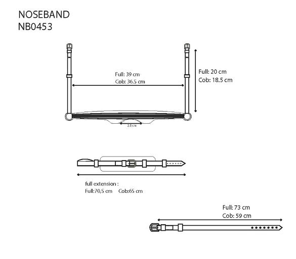 Patent Crank Noseband with White Lining and Flash Strap by Equiline