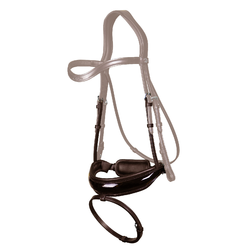 Dy'on New English Dressage Patent Large Crank Noseband with Flash NE04N/O